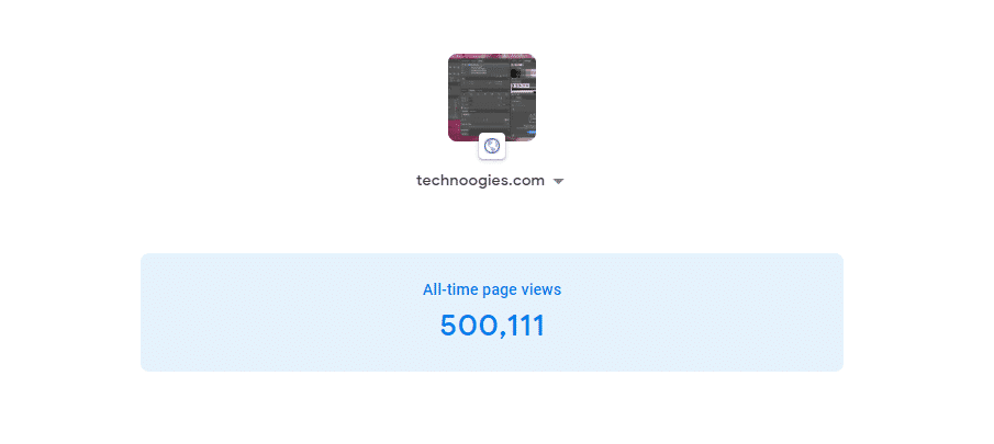 A Half Million Recorded Page Views