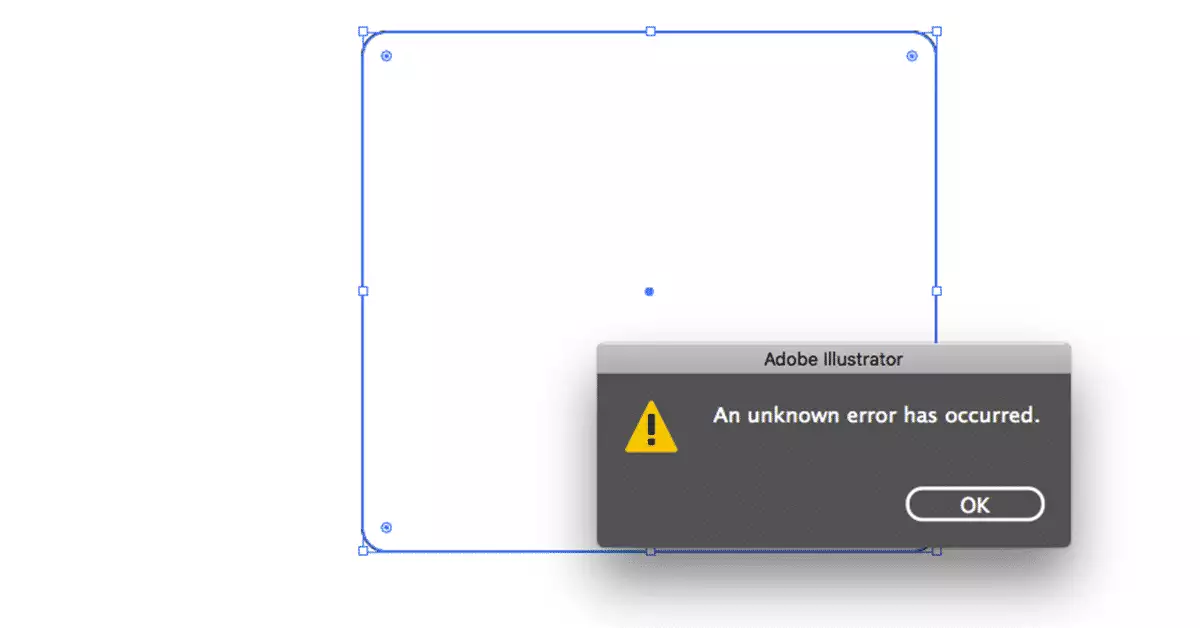Adobe Illustrator: “An unknown error has occurred” when saving a file